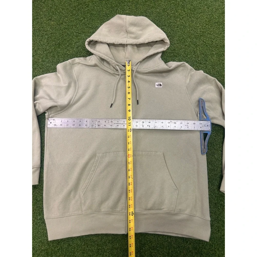 The North Face Mens XL Full Zip Hoodie Sage‎ Green Fleece Sweatshirt Logo Patch